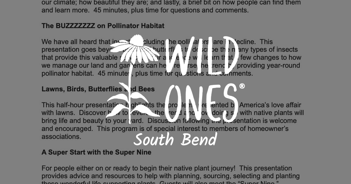 Book A Presentation Wild Ones South Bend Chapter
